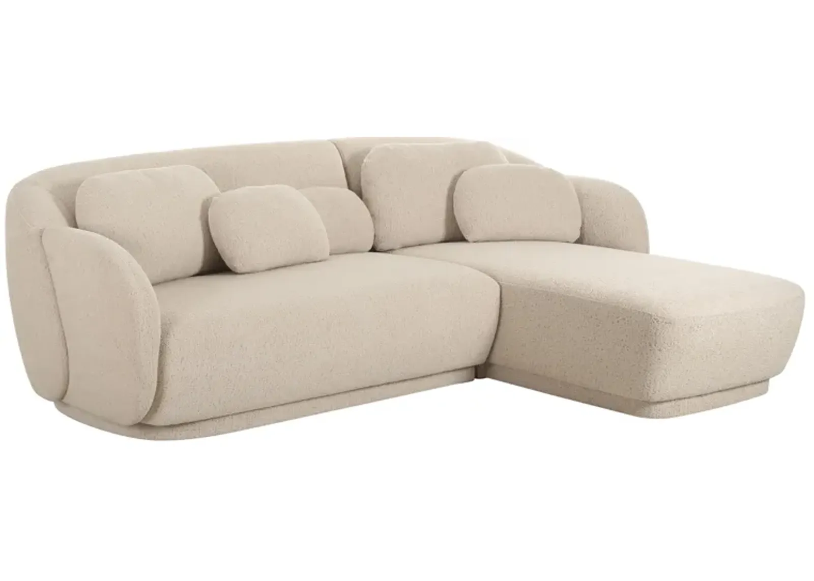 Misty Cream Boucle Sectional - RAF