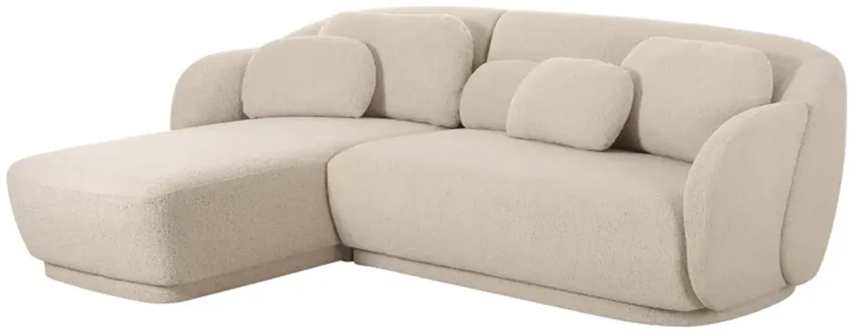 Misty Cream Boucle Sectional - LAF