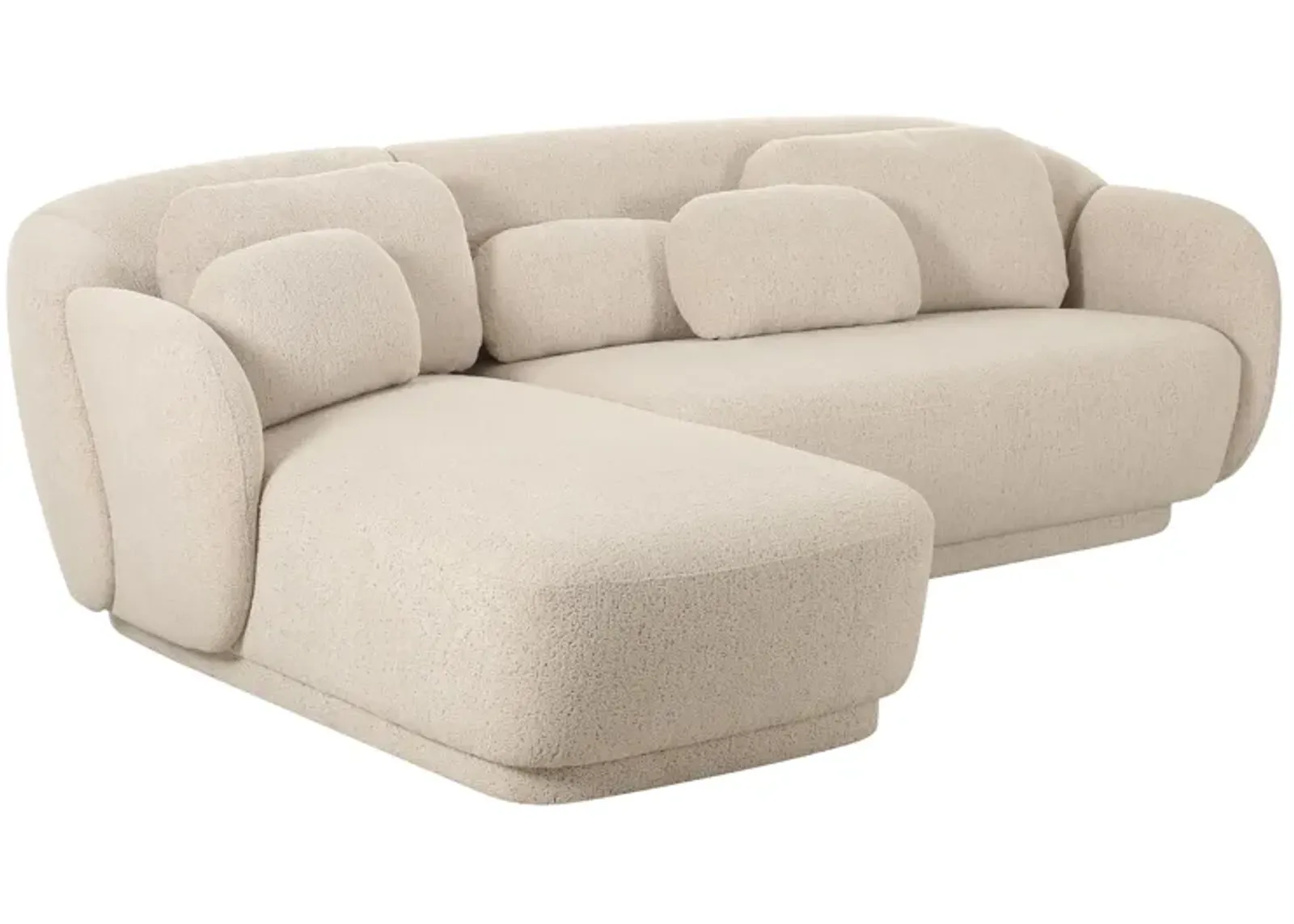 Misty Cream Boucle Sectional - LAF