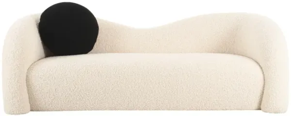 Leonie Beige Faux Shearling 84 inch Sofa