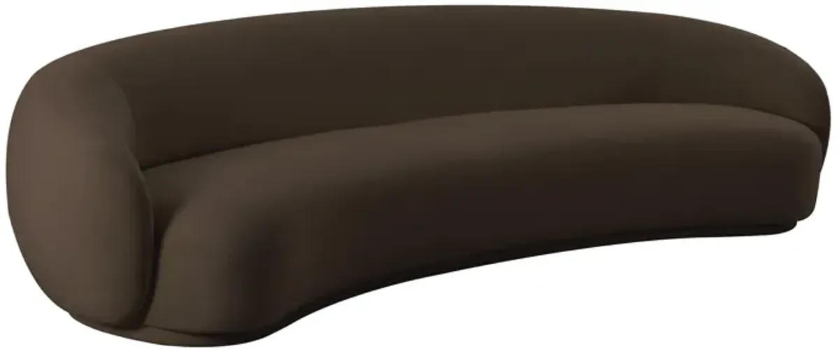 Kendall Chocolate Brown Velvet 120 Inch Sofa