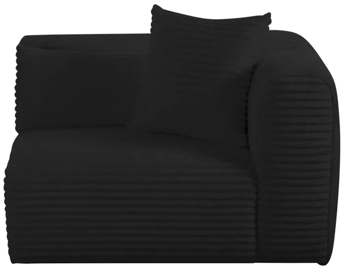 Tarra Fluffy Oversized Black Corduroy Modular RAF Corner Chair