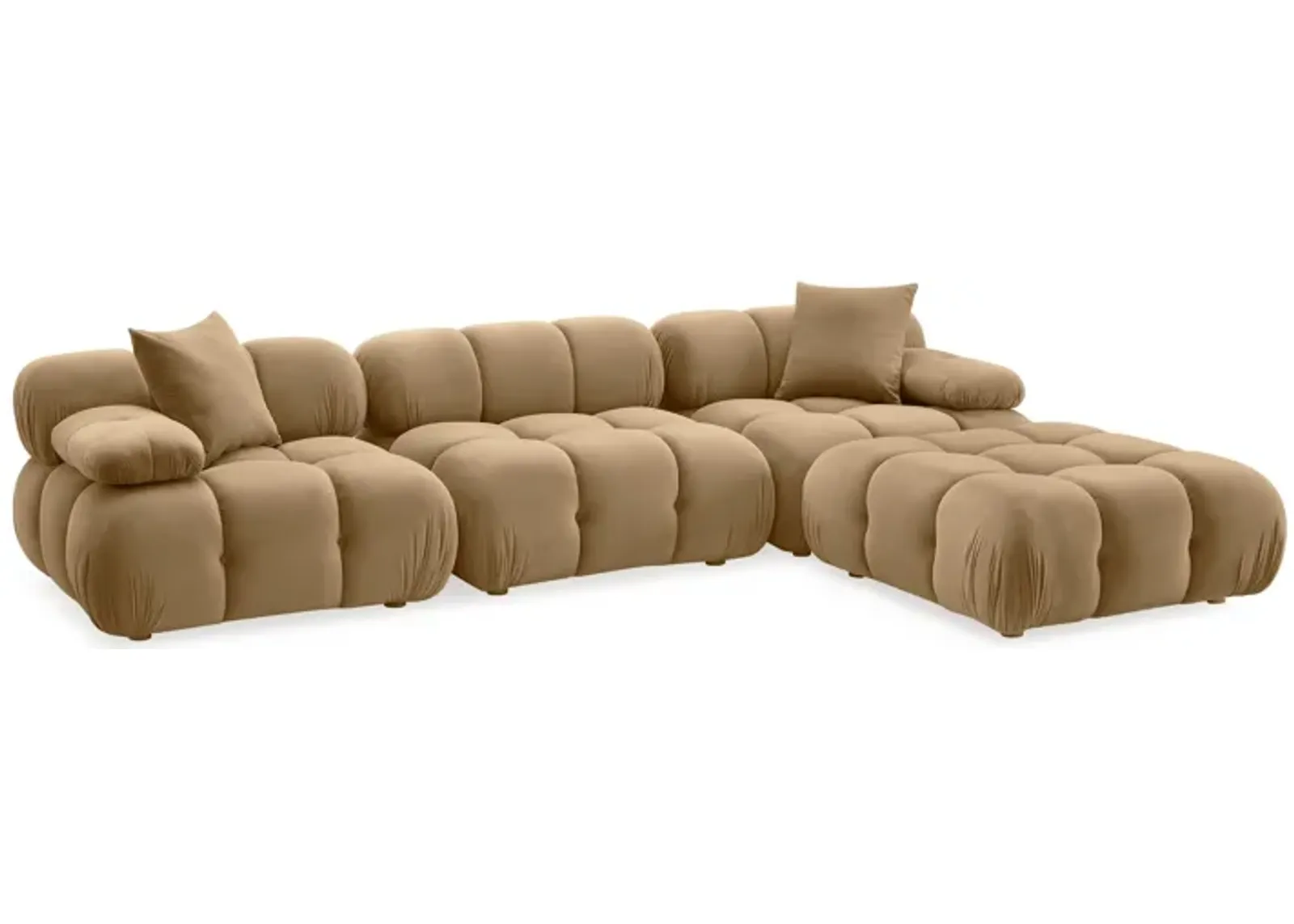 Calliope Cafe Au Lait Performance Velvet 4-piece Modular Sectional