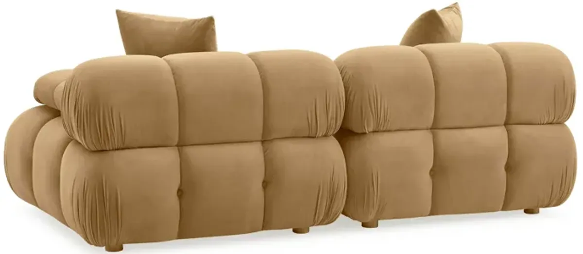 Calliope Cafe Au Lait Performance Velvet Modular Loveseat