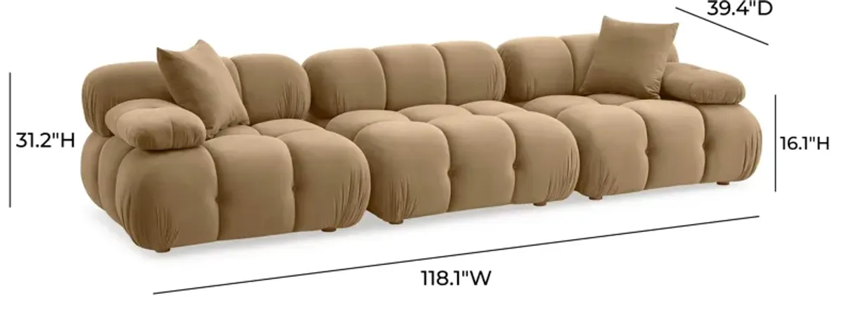 Calliope Cafe Au Lait Performance Velvet Modular Sofa