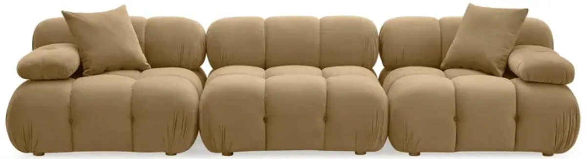 Calliope Cafe Au Lait Performance Velvet Modular Sofa