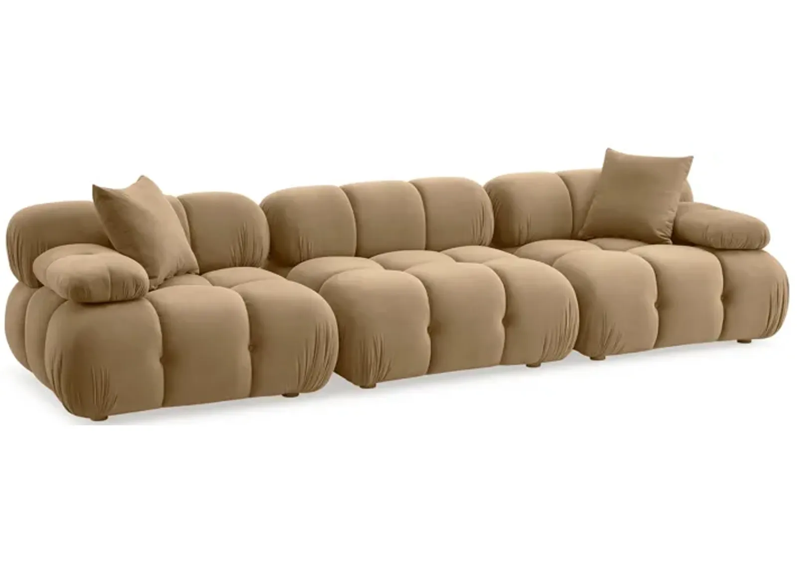 Calliope Cafe Au Lait Performance Velvet Modular Sofa