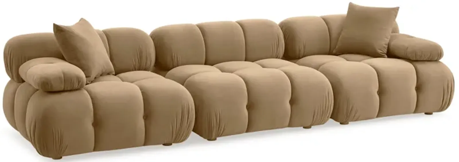 Calliope Cafe Au Lait Performance Velvet Modular Sofa