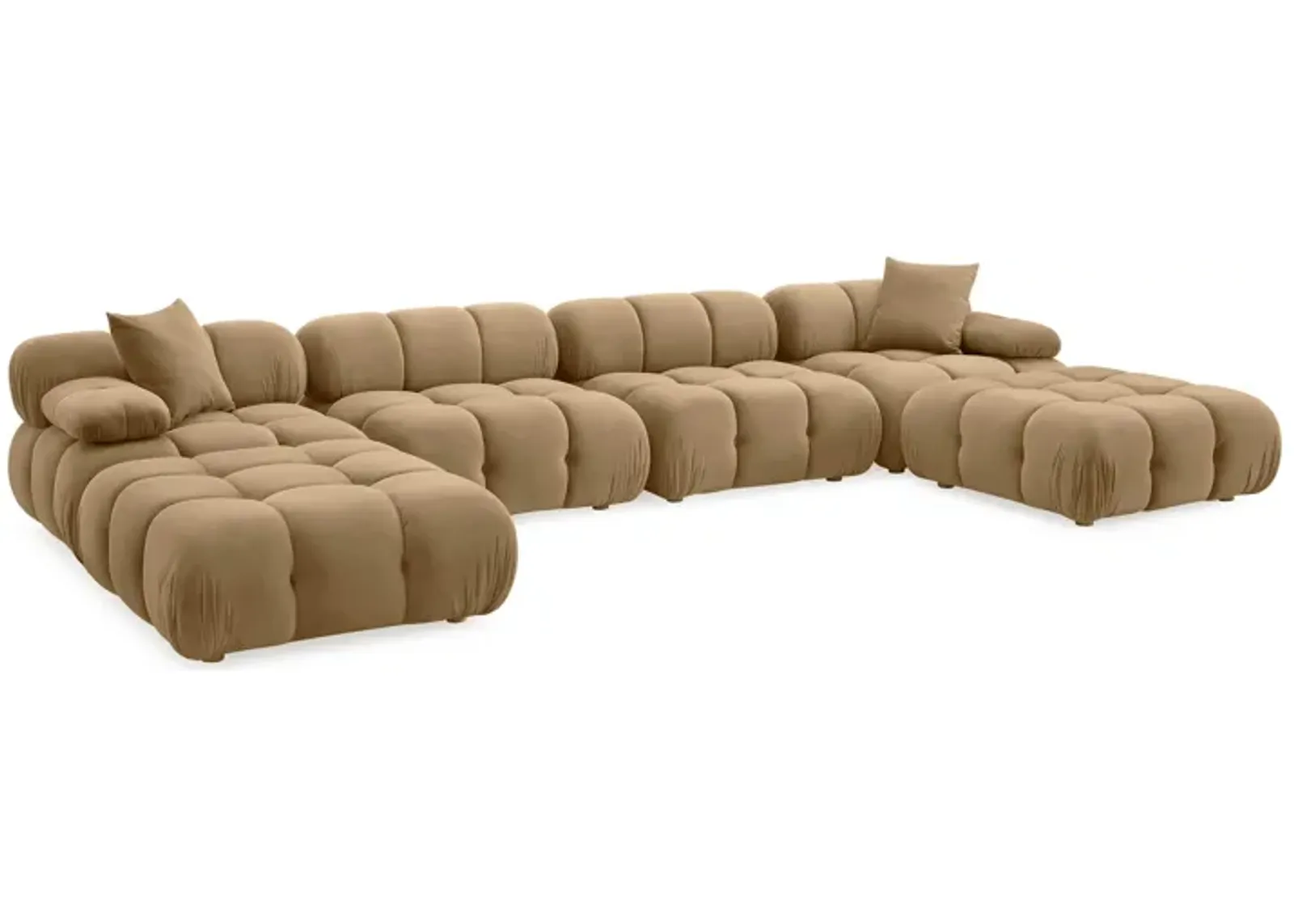 Calliope Cafe Au Lait Performance Velvet 6-piece Modular U-Sectional