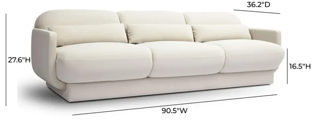 Azalea Cream Velvet Sofa