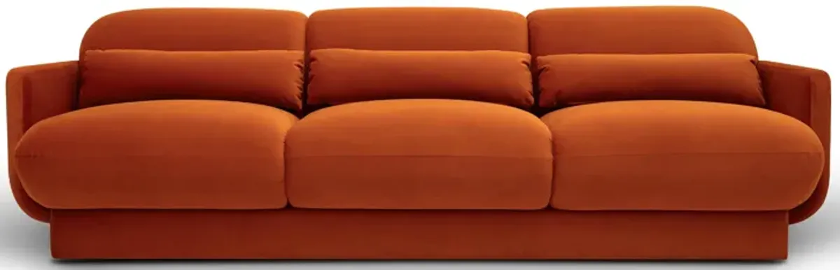 Azalea Rust Orange Velvet Sofa