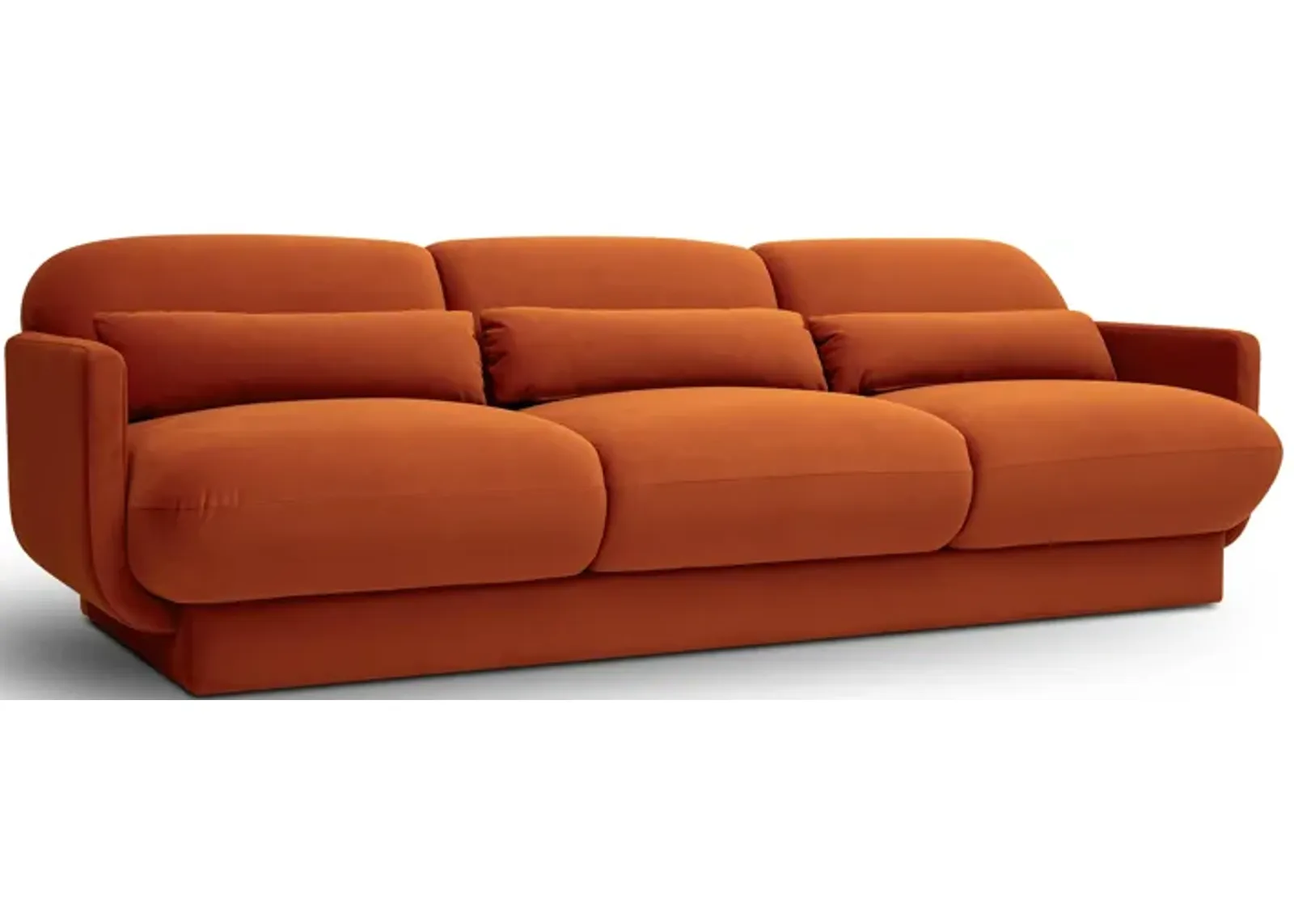 Azalea Rust Orange Velvet Sofa