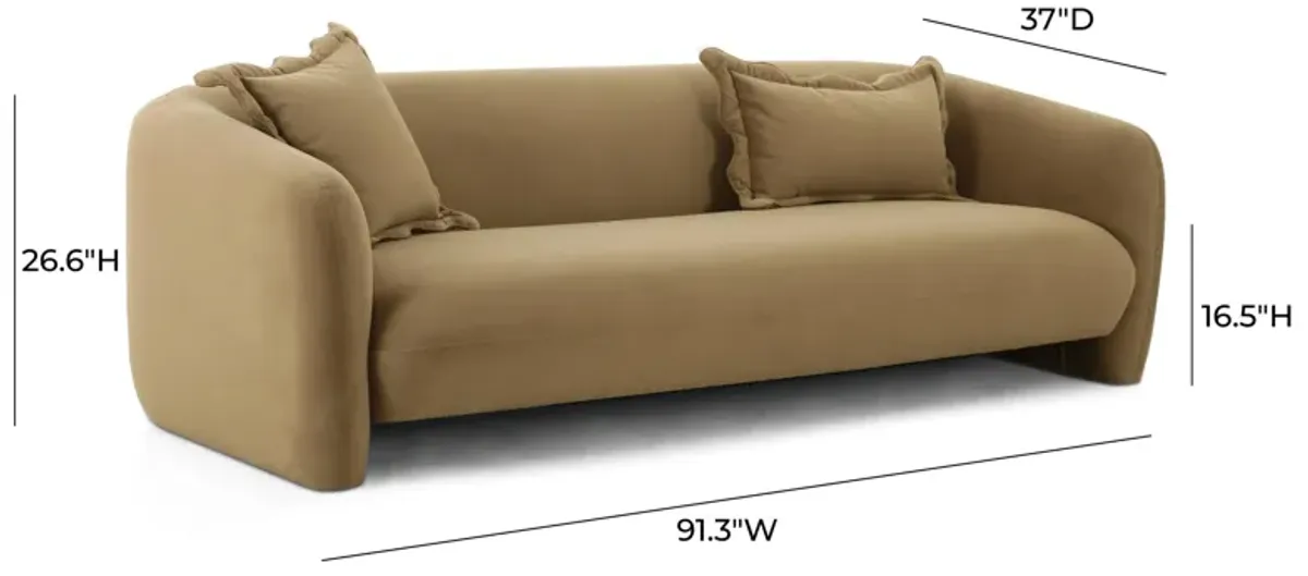 Lou Cafe Au Lait Performance Velvet Sofa