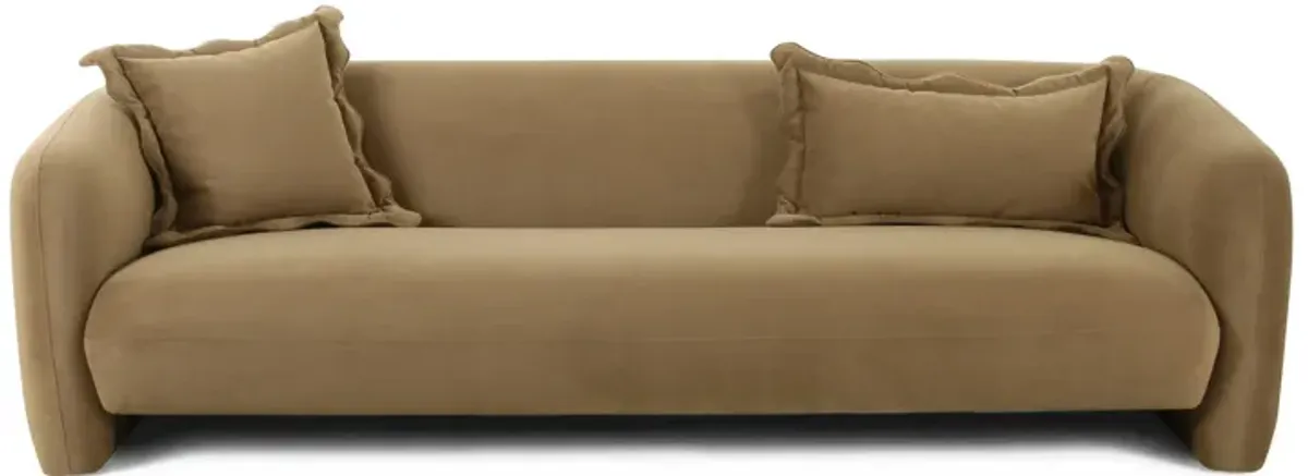 Lou Cafe Au Lait Performance Velvet Sofa