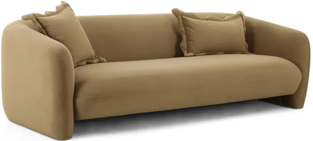 Lou Cafe Au Lait Performance Velvet Sofa