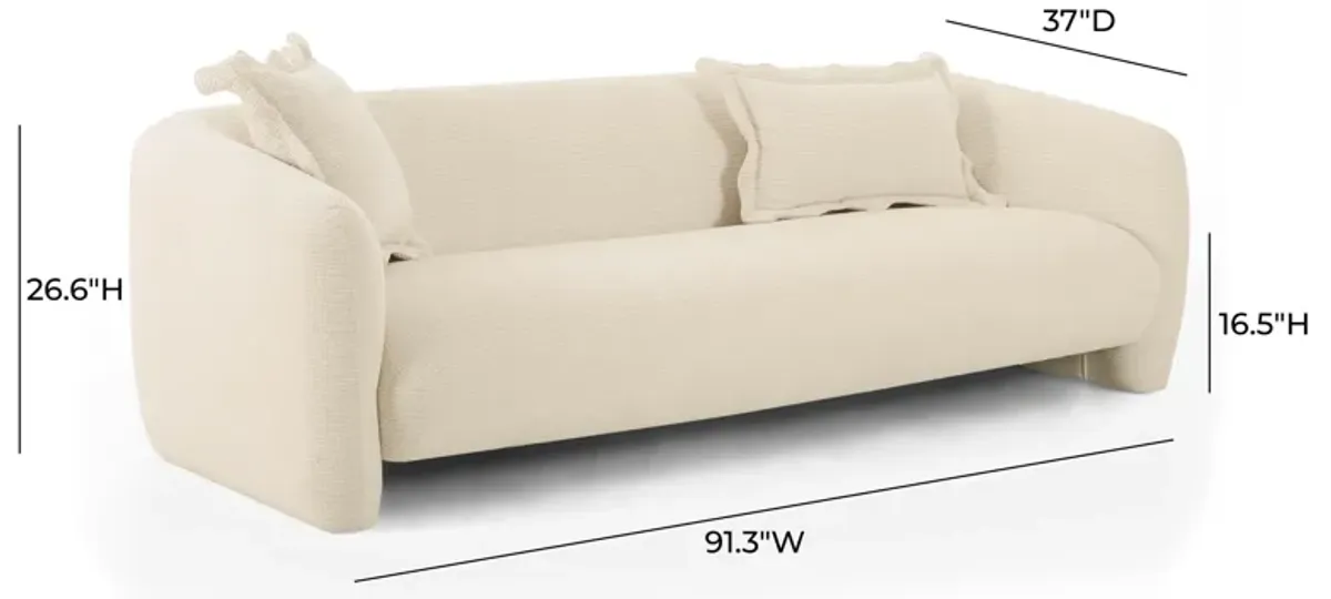 Lou Sandstone Textured Fabric Sofa