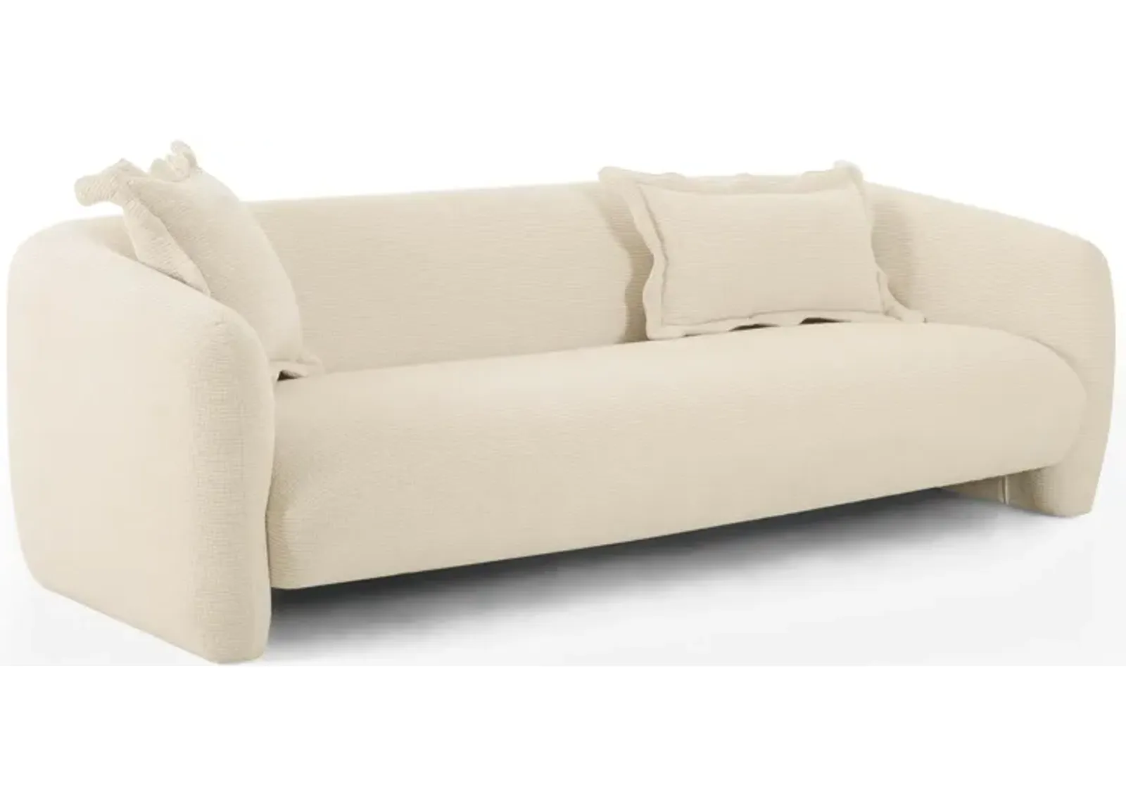 Lou Sandstone Textured Fabric Sofa