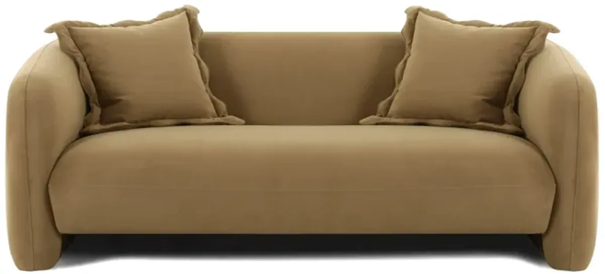 Lou Cafe Au Lait Performance Velvet Loveseat
