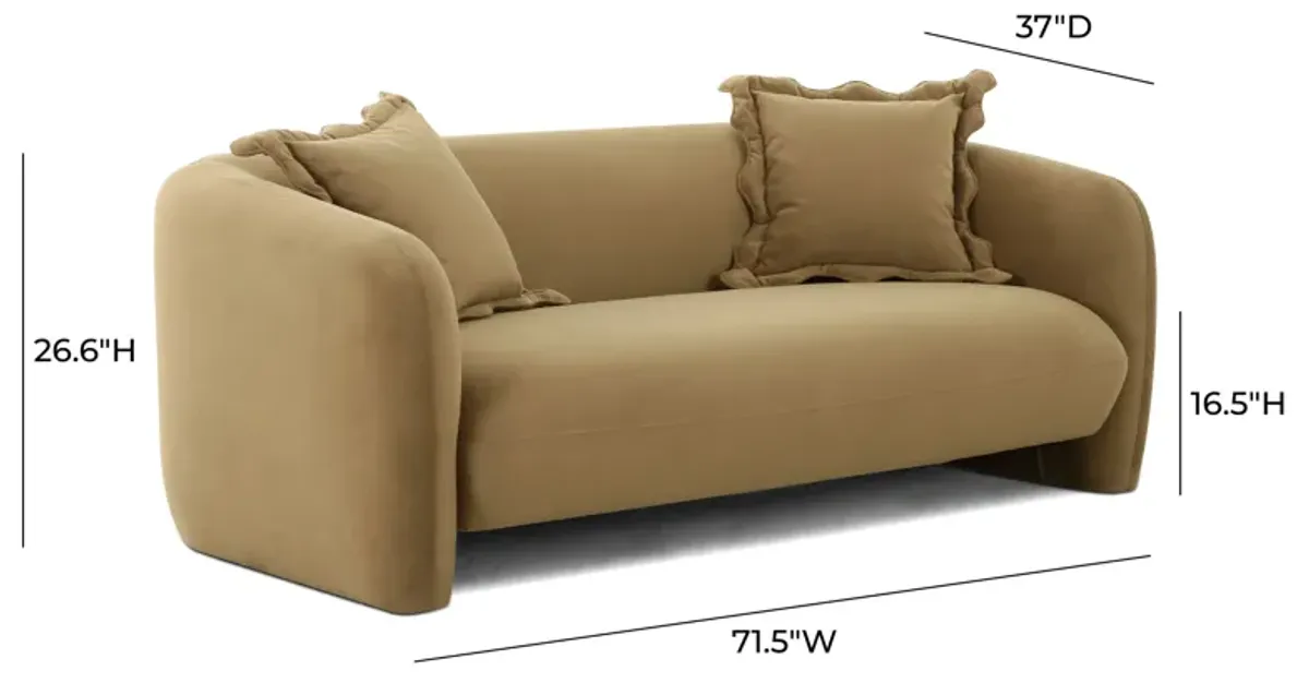 Lou Cafe Au Lait Performance Velvet Loveseat