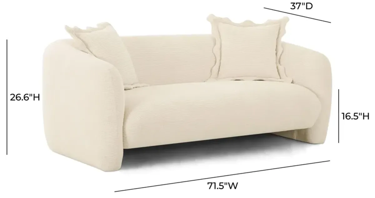 Lou Sandstone Textured Fabric Loveseat