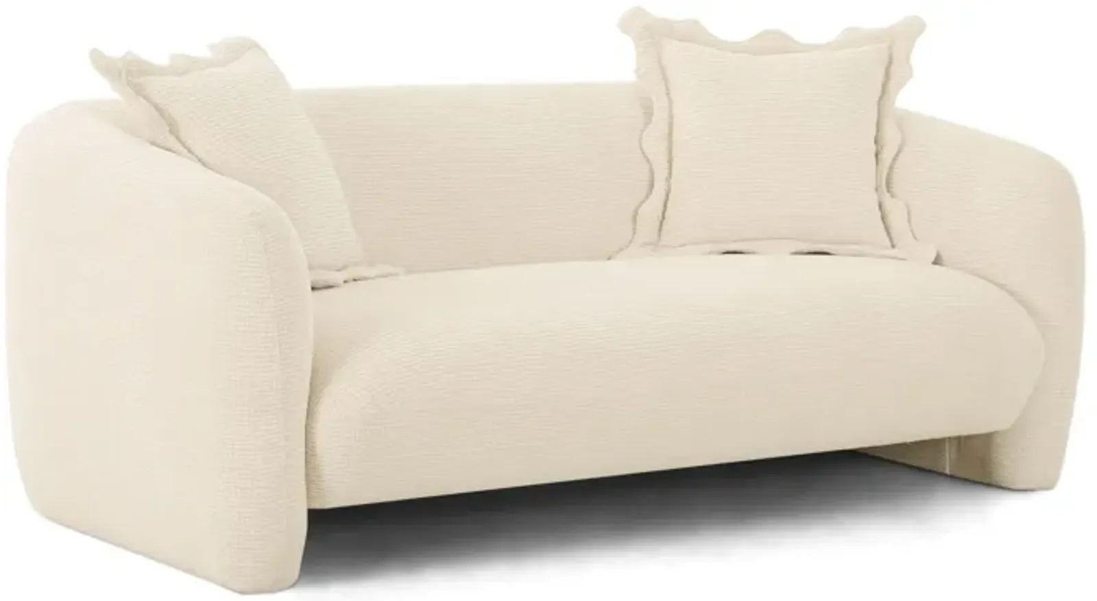 Lou Sandstone Textured Fabric Loveseat