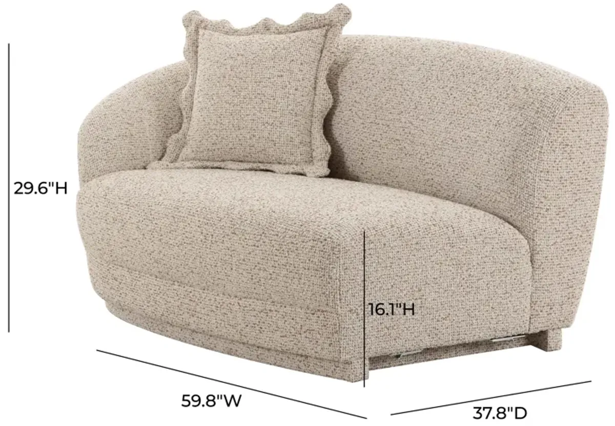 Marion Two-Tone Textured Boucle Loveseat - LAF