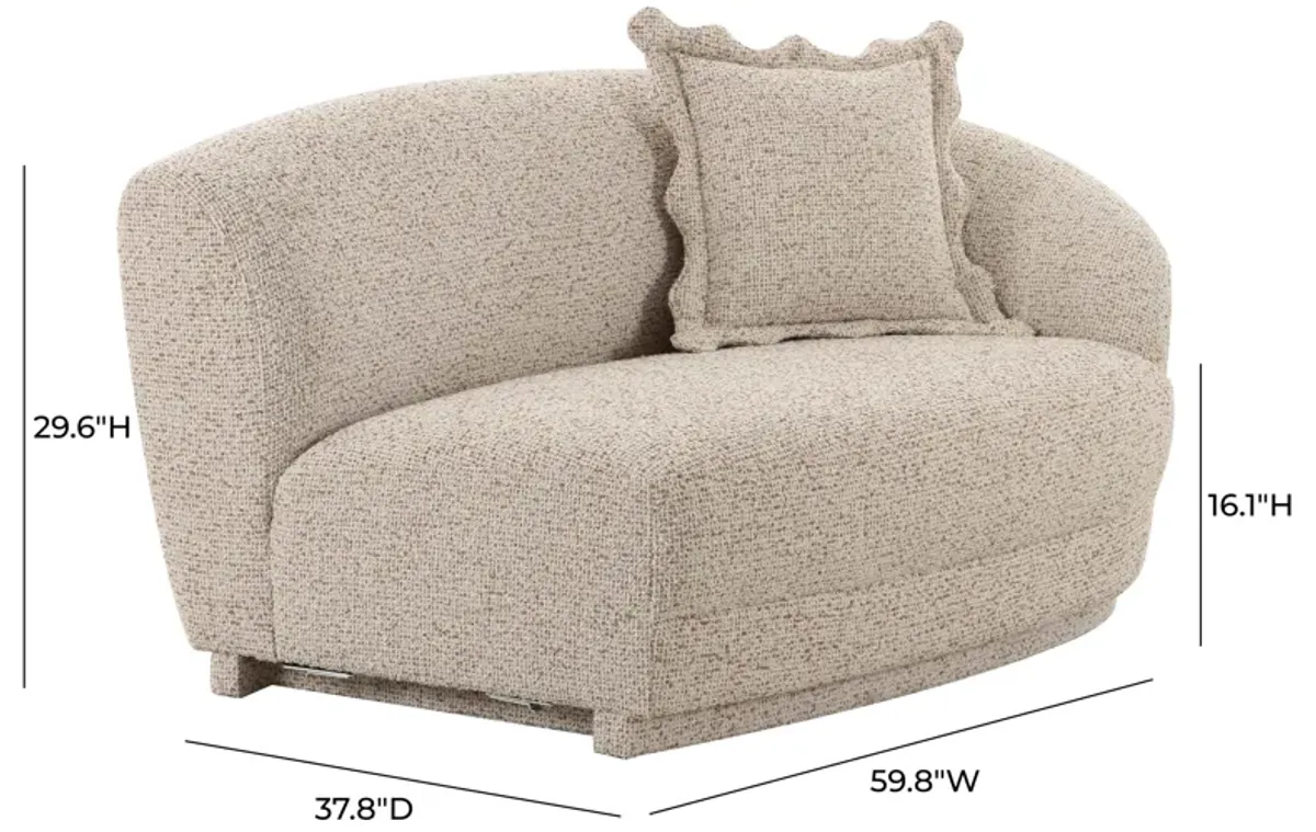 Marion Two-Tone Textured Boucle Loveseat - RAF