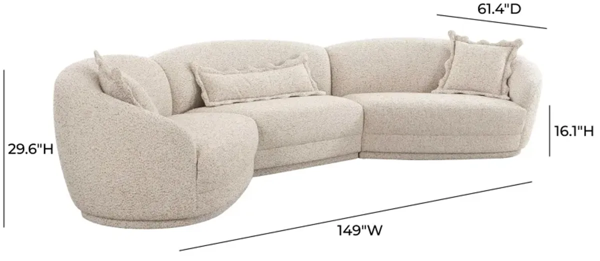 Marion Two-Tone Textured Boucle Large Sectional