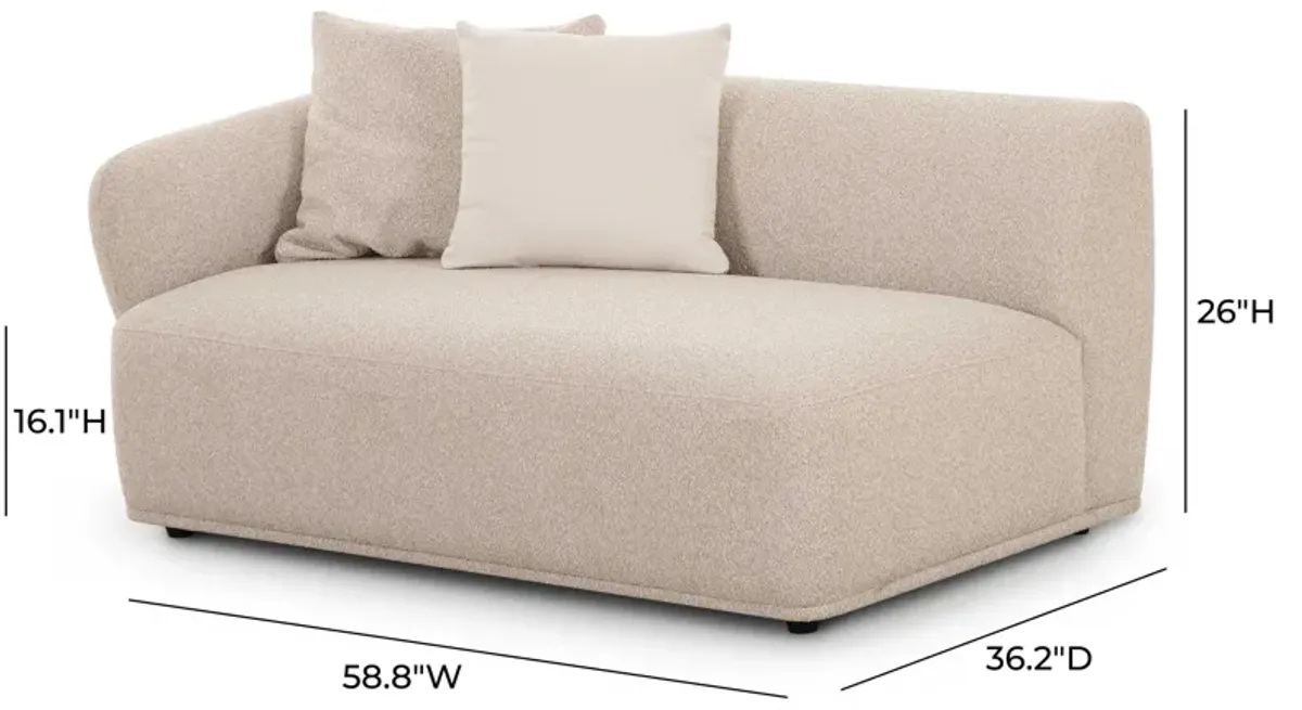 Sylvie Cream Boucle Left Arm 2-Seater Loveseat