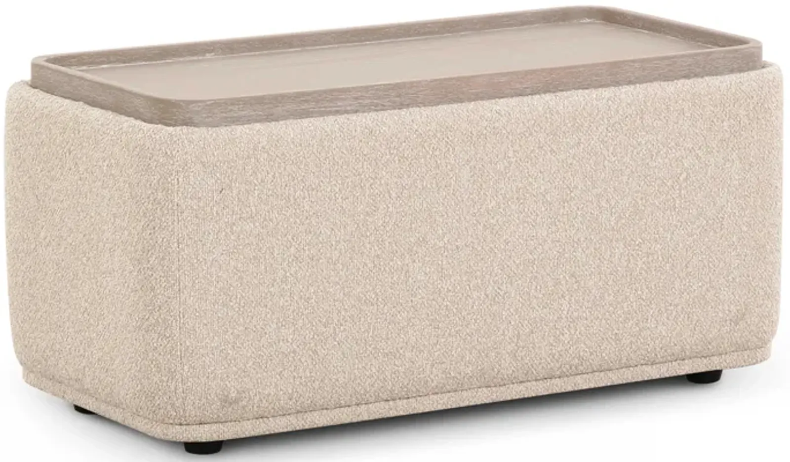 Sylvie Cream Boucle Ottoman Table