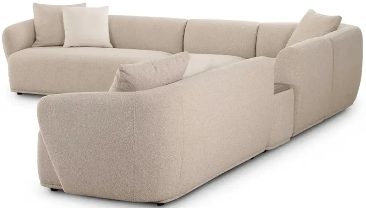 Sylvie Cream Boucle 6-Piece Large Sectional