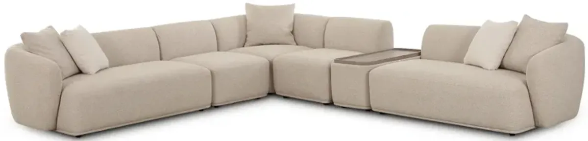 Sylvie Cream Boucle 6-Piece Large Sectional