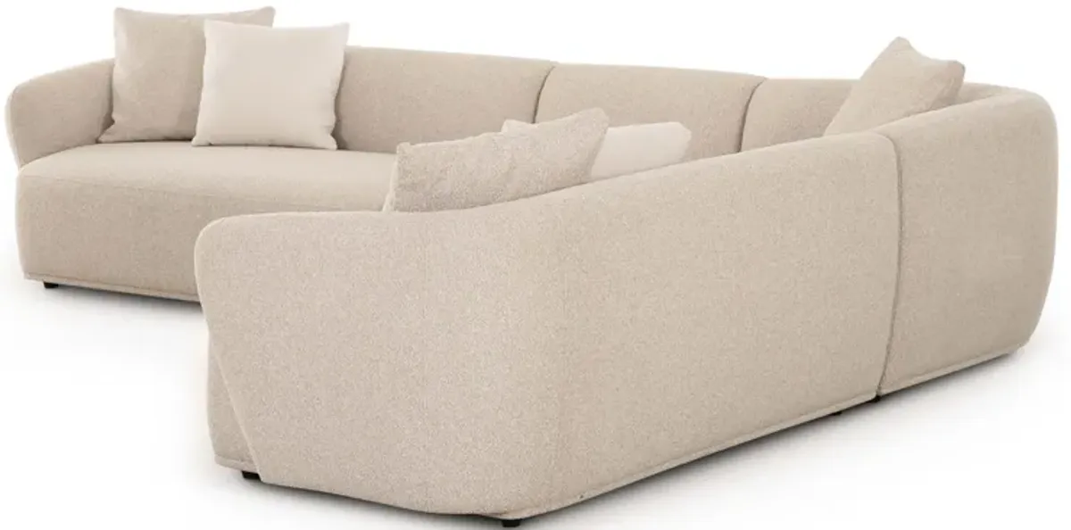 Sylvie Cream Boucle 4-Piece Sectional