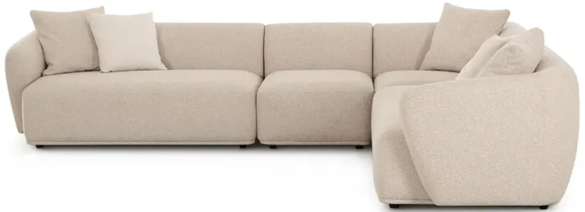 Sylvie Cream Boucle 4-Piece Sectional