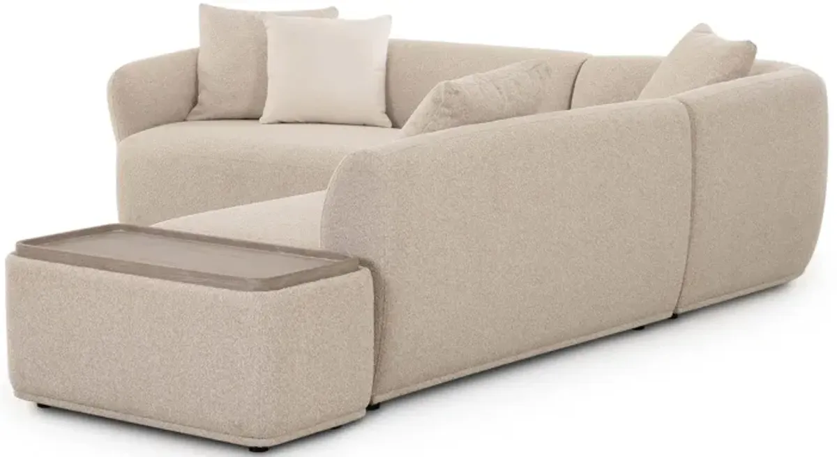 Sylvie Cream Boucle 4-Piece Left Chaise Sectional