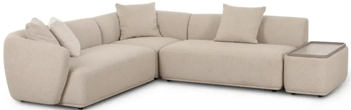 Sylvie Cream Boucle 4-Piece Left Chaise Sectional