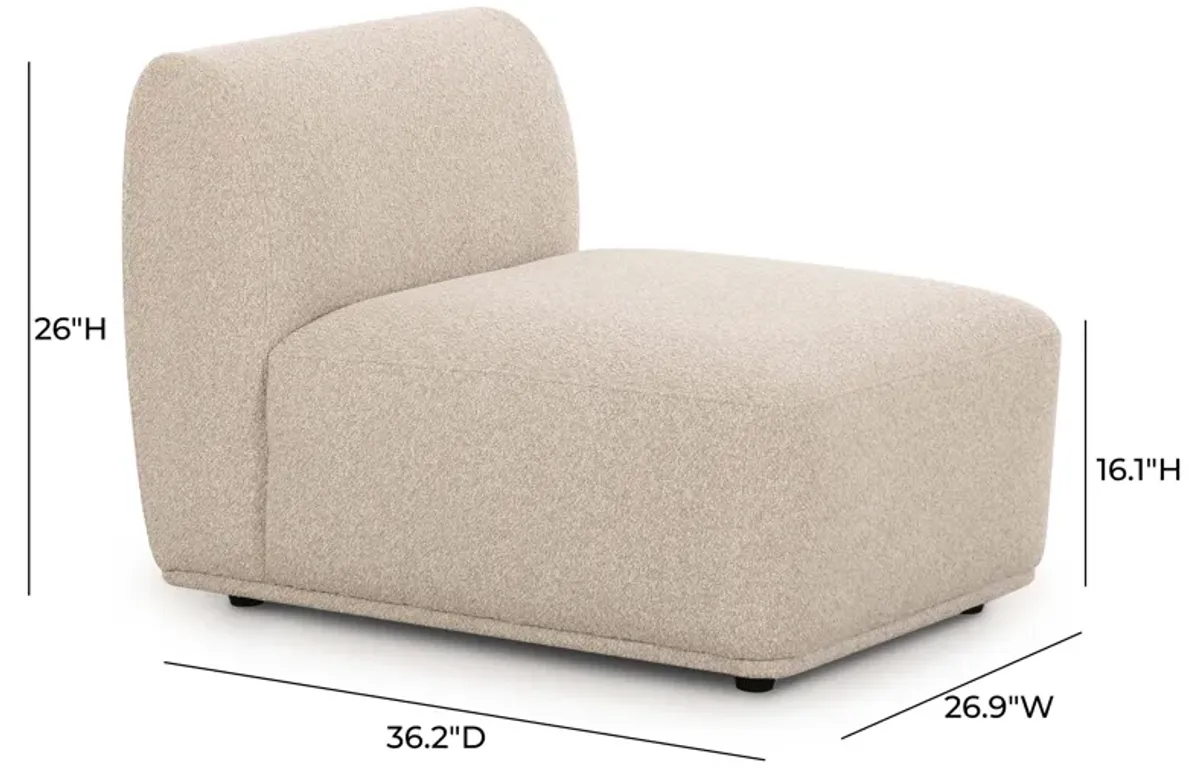 Sylvie Cream Boucle Armless 1-Seater