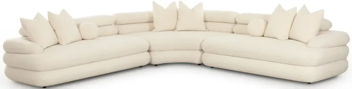 Lulu Cream Boucle Modular Curved Sectional