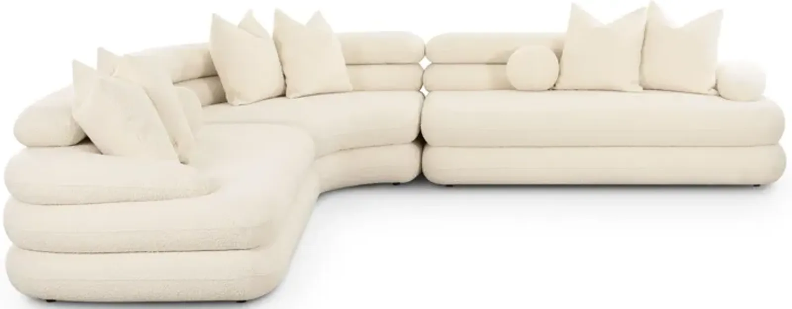 Lulu Cream Boucle Modular Curved Sectional