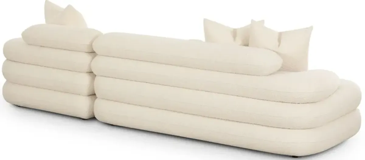 Lulu Cream Boucle Modular RAF Sectional