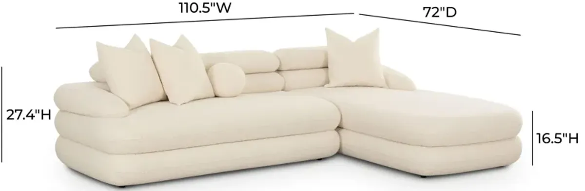 Lulu Cream Boucle Modular RAF Sectional