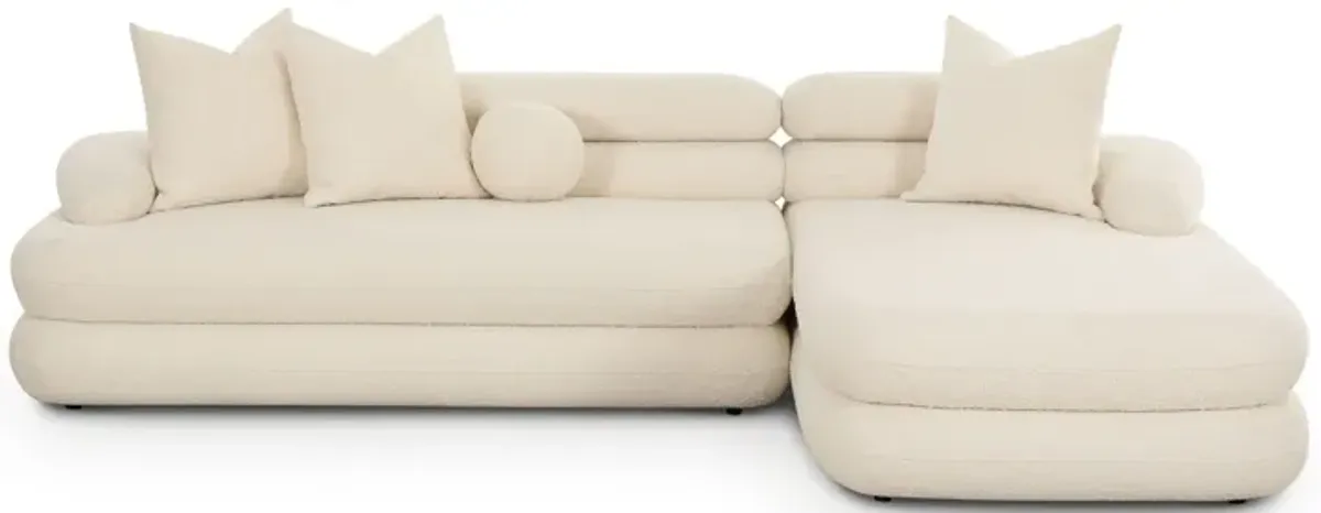 Lulu Cream Boucle Modular RAF Sectional