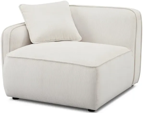 Travie White Sand Performance Corduroy Velvet LAF Corner Chair