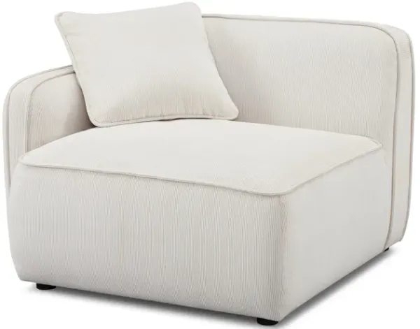 Travie White Sand Performance Corduroy Velvet LAF Corner Chair