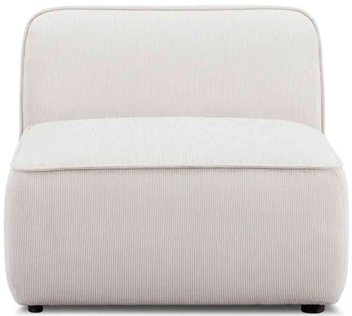 Travie White Sand Performance Corduroy Velvet Armless Chair