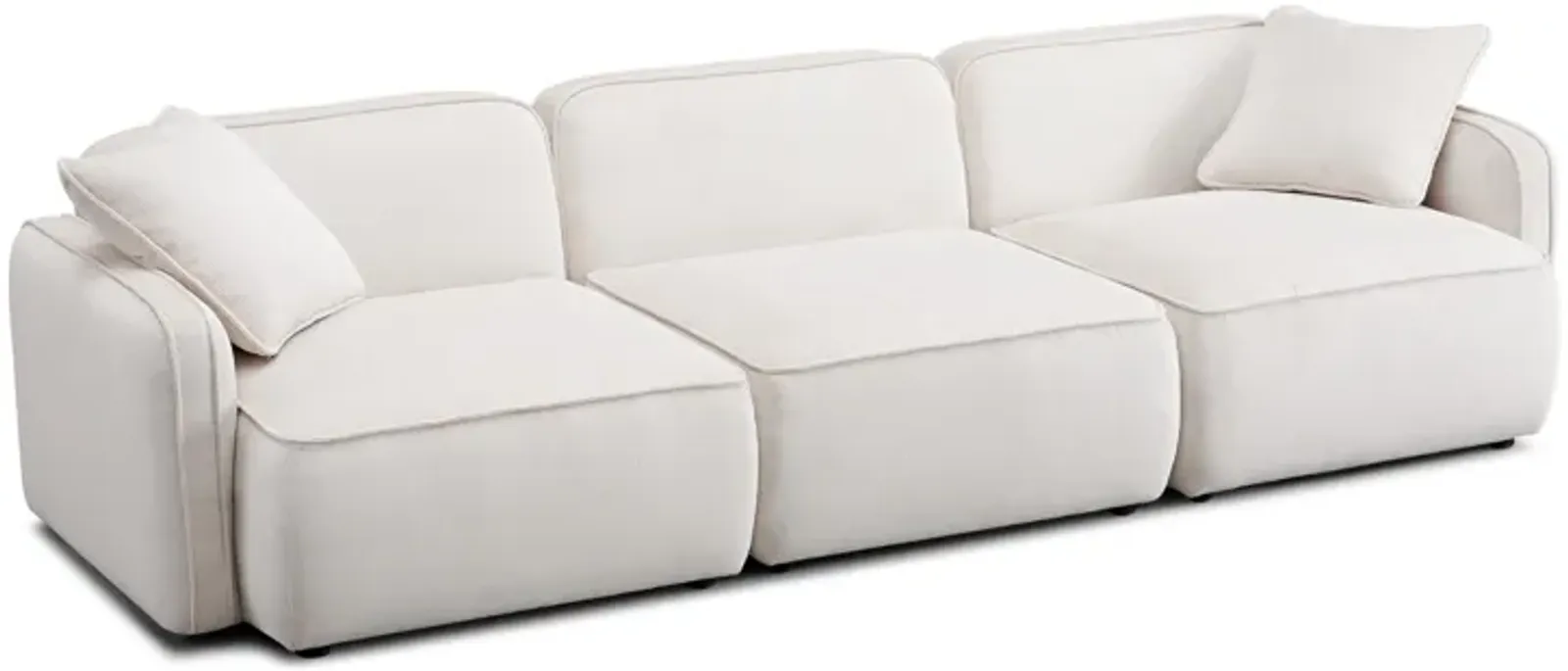 Travie White Sand Performance Corduroy Velvet Modular Sofa