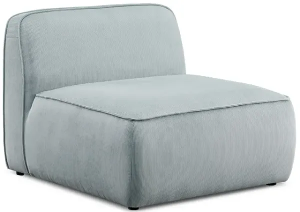 Travie Sea Blue Performance Corduroy Velvet Armless Chair