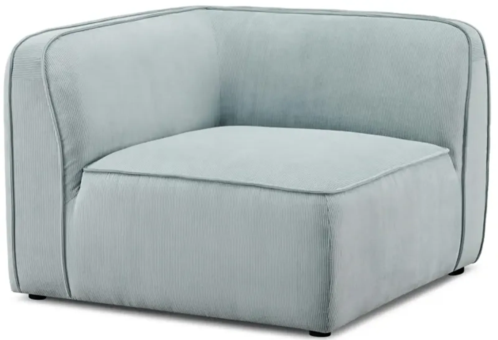 Travie Sea Foam Performance Corduroy Velvet Corner Chair