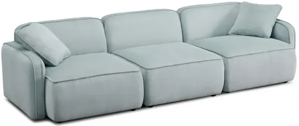 Travie Sea Blue Performance Corduroy Velvet Modular Sofa