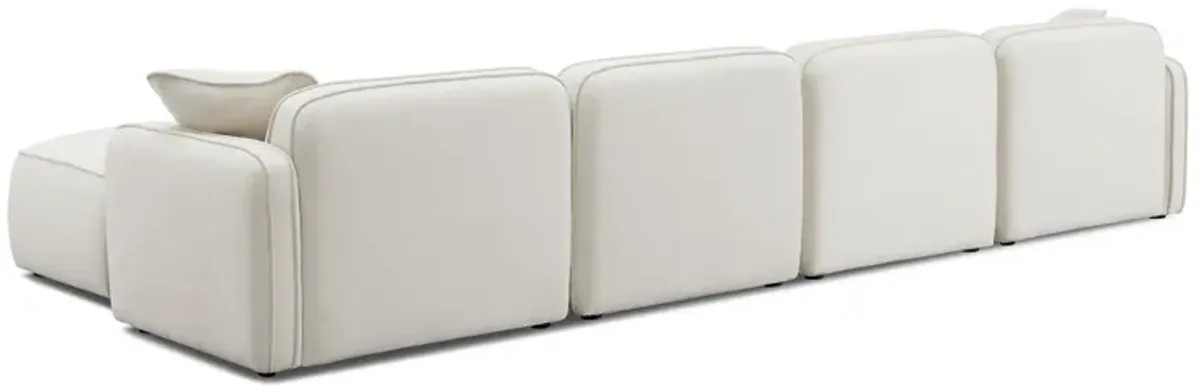 Travie Sand Upcycled Linen 6-Piece Modular U-Sectional